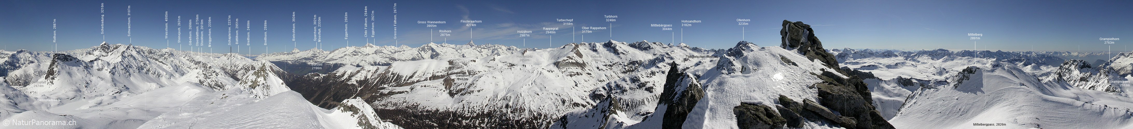 P000774: Gipfelpanorama Gross Schinhorn, Binntal, Wallis