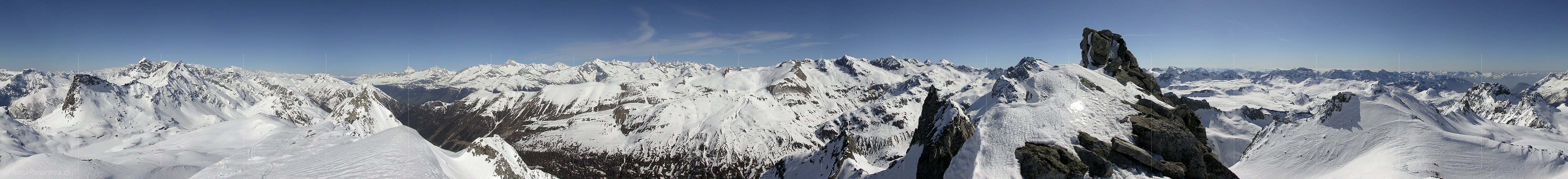 P000774: Gipfelpanorama Gross Schinhorn, Binntal, Wallis