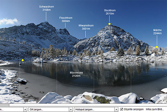 Interaktive Panoramatour durch die Schweizer Alpen und die Schweiz.