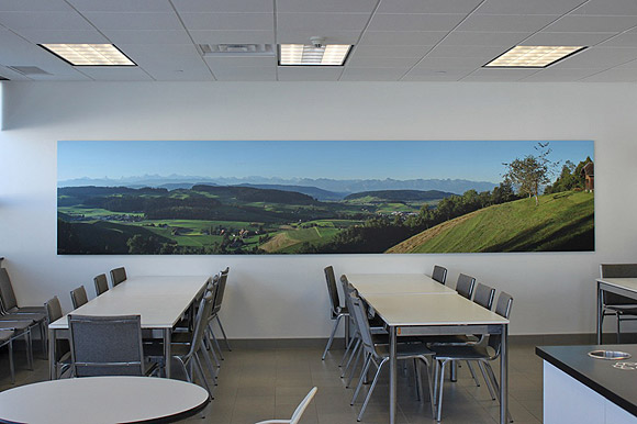 Grosses Emmentaler Panoramafoto in Personalrestaurant