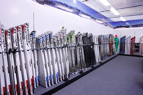 Langes Panoramafoto im Stöckli Outdoor Sports Shop in Cham.