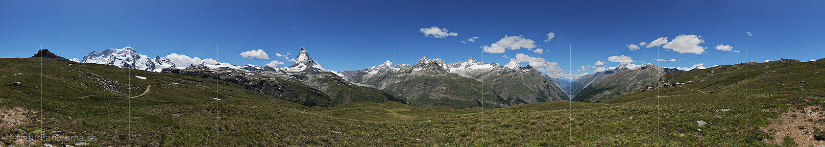 P014815a: Grosses 360° Panoramafoto Riffelberg, Zermatt