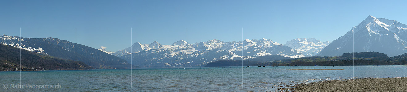 P000006a: Panoramafoto Thunersee mit Berner Alpen und Niesen