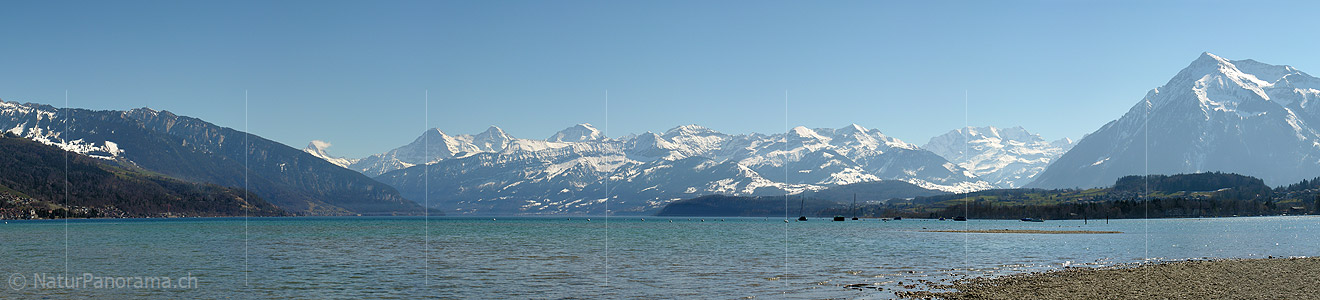 P000006b: Panoramafoto Thunersee mit Berner Alpen und Niesen