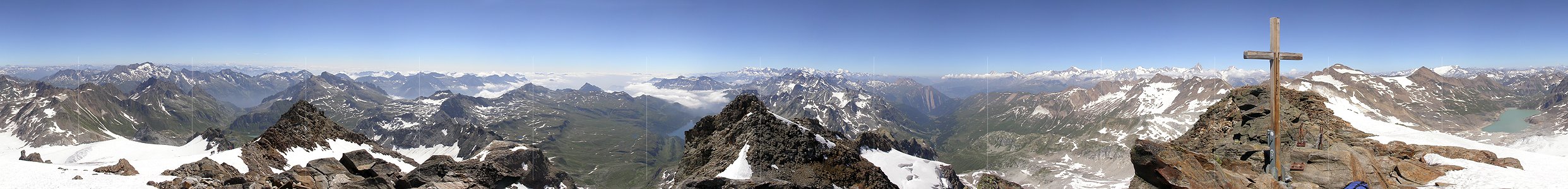 P000012: Gipfelpanorama Ofenhorn, Walliser Alpen, Binntal