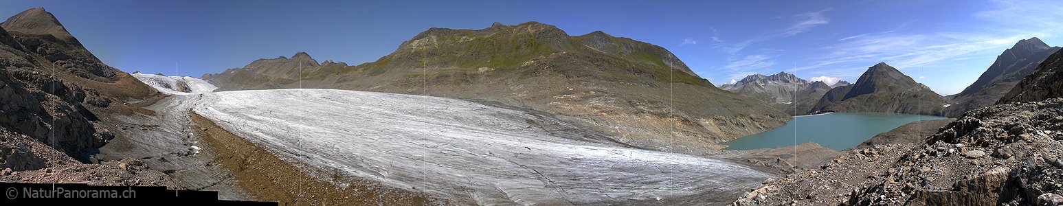 P000026: Panorama Corno Gries mit Griesgletscher und Griessee (Stand 8.2003)