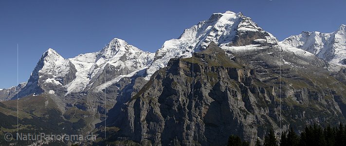 P000036: Panoramafoto Mürren mit Eiger, Mönch und Jungfrau