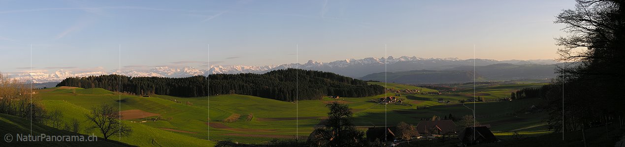 P000128: Panorama Abendstimmung auf der Mänziwilegg, Emmental