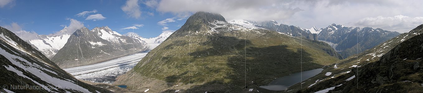 P000207: Panorama Aletschgletscher vom Tälligrat, Aletsch