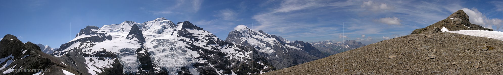 P000265: Panoramabild Blüemlisalp und Doldenhorn vom Bundstock