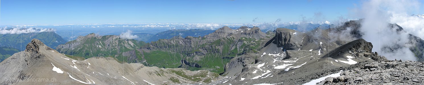P000284: Panorama Berner Voralpen mit Schwalmere und Schilthorn vom Hundshorn