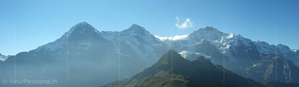 P000437: Panorama Eiger, Mönch und Jungfrau vom Männlichen bei Grindelwald