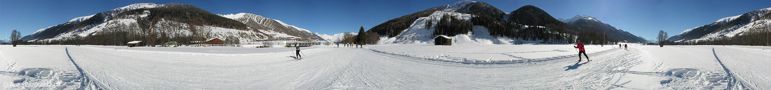 P000761: 360° Panoramic photos cross-country trails at Reckingen in the Goms