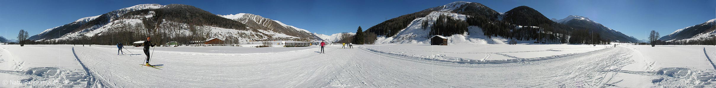 P000762: 360° Panoramic image cross-country trails at Reckingen in the Goms