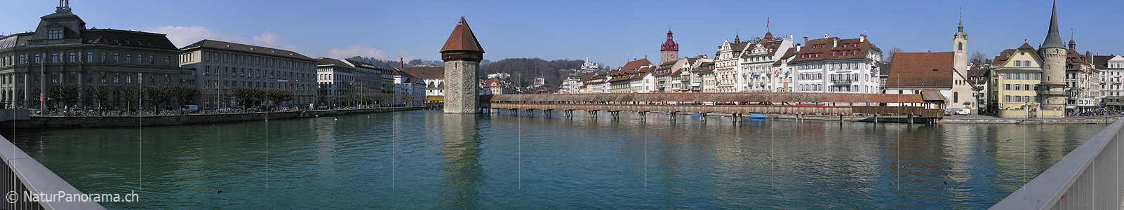 P000853: Panoramafoto Kapellbrücke, Luzern, Zentralschweiz