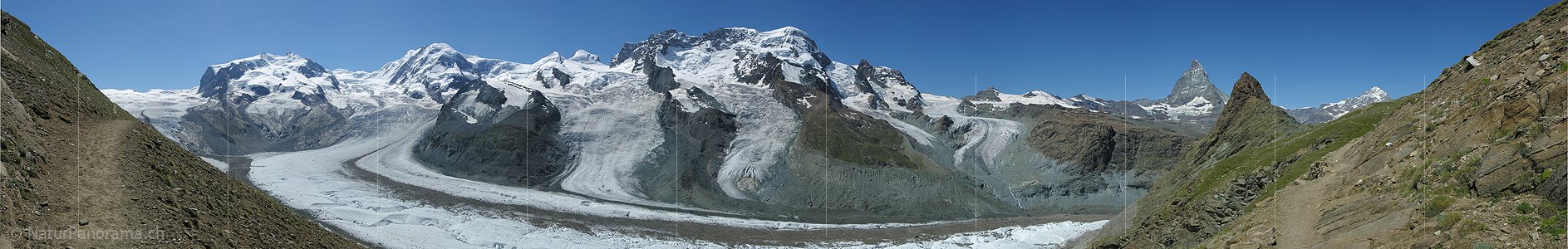 P001217: Panoramabild Bergwelt mit Gornergletscher, Zermatt