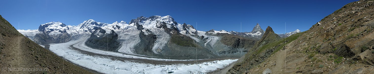 P001218: Panorama Bergwelt mit Matterhorn und Gornergletscher, Zermatt