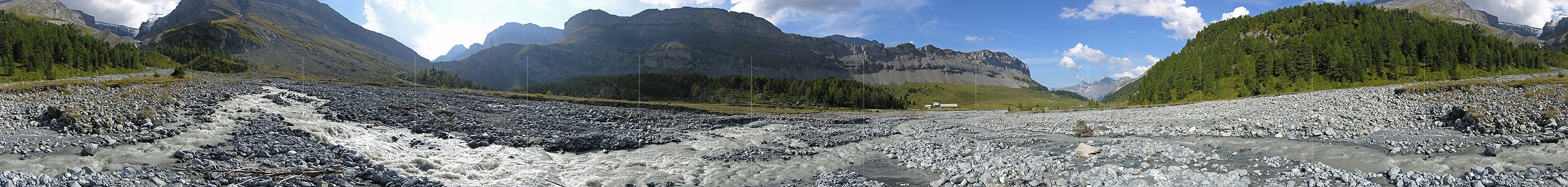 P001376: Panorama Bergbach (Schwarzbach) am Gemmiweg bei Spittelmatte, Kandersteg