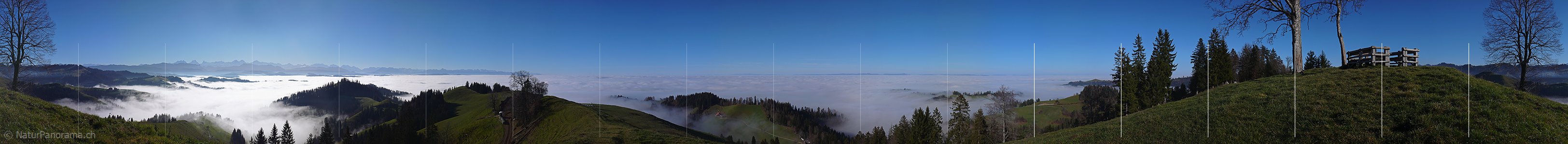 P001698: Panoramaaufnahme Nebelmeer über dem Emmental