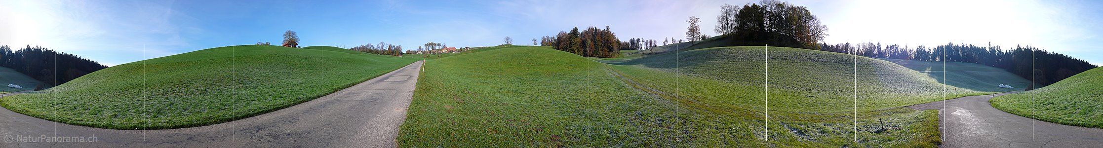 P001704: Panorama Herbstmorgen mit Bodenfrost im Emmental