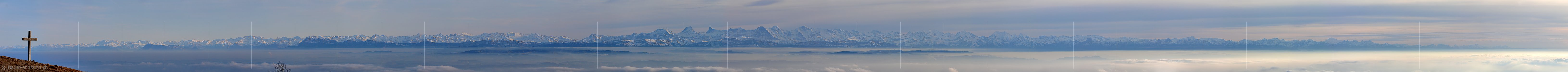 P001822a: Langes Panoramafoto des Alpenpanoramas vom Weissenstein