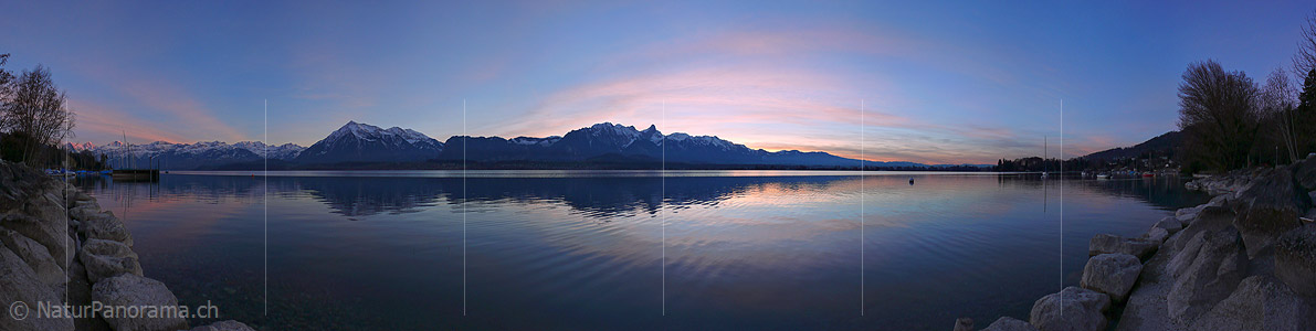 P001909a: Panorama Abendstimmung am Thunersee