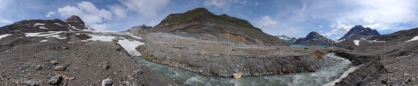 P002327: Panorama Gletscherbach und Gletschertor