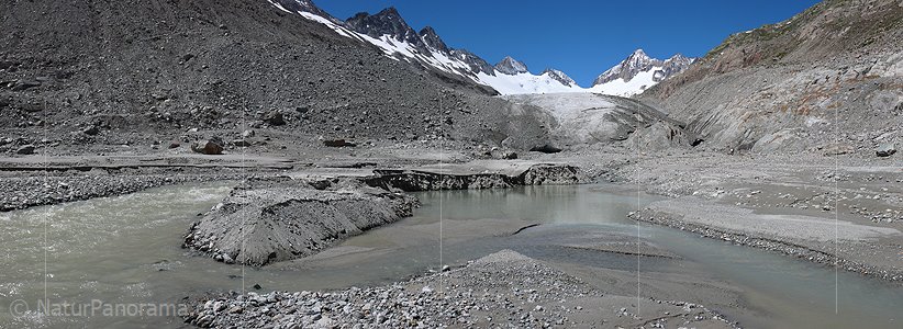 P002338: Panoramabild Gletschersee und Gletscherzunge