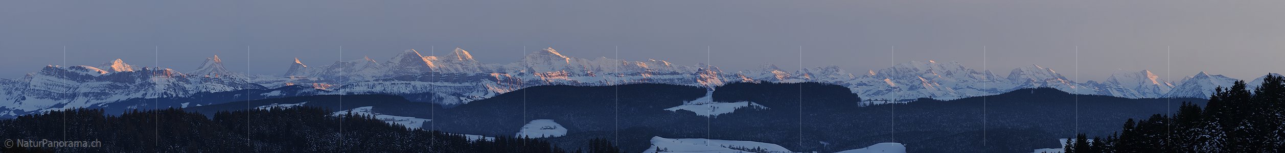 P003013: Panoramabild Abendlicht auf Alpenkette