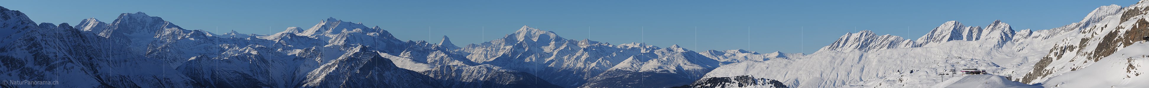 P003173a: Panoramafoto Walliser Alpen von der Bettmeralp (Winterlandschaft)