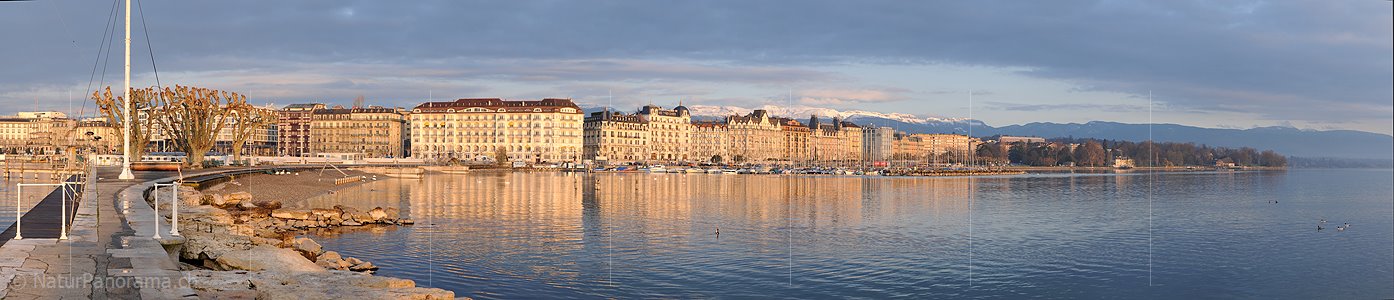 P003306a: Panoramafoto Morgenstimmung in Genf