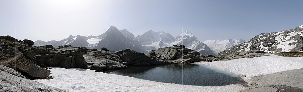 P003771: Panoramabild Forcla Surlej und Berninagruppe