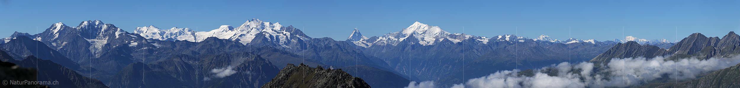 P004026: Panoramabild Walliser Alpen vom Eggishorn