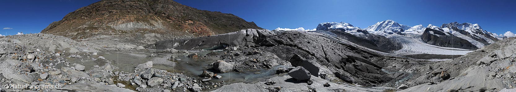 P004046: 360° Panoramic photo Gorner glacier (Swiss alps)