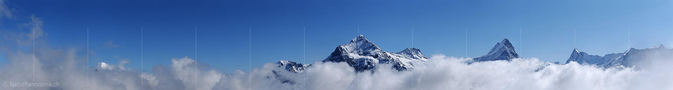 P004144: Panorama Wolkenstimmung vor Wetterhorn, Schreckhorn und Finsteraarhorn