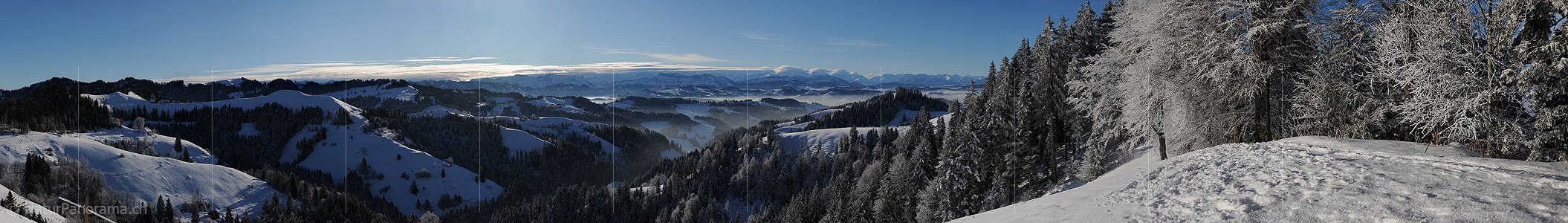 P004523: Grosspanorama Emmentaler Gräben im Winter