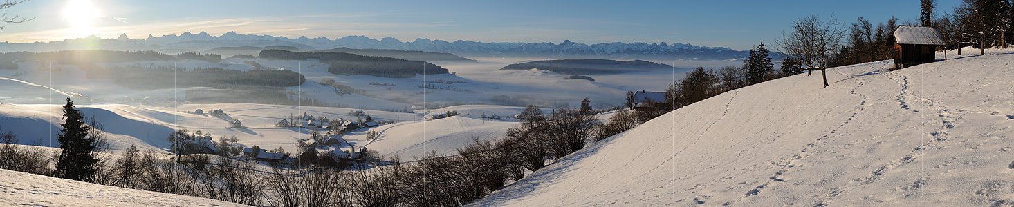 P004541: Grosspanorama Emmentaler Winterlandschaft mit Nebelmeer