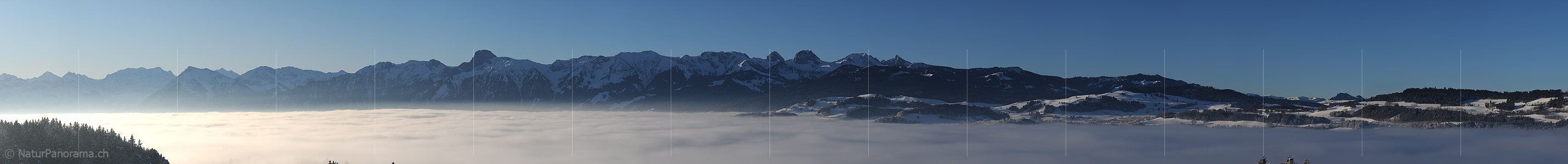 P004552a: Large panoramic sea of fog and Stockhornkette from Belpberg