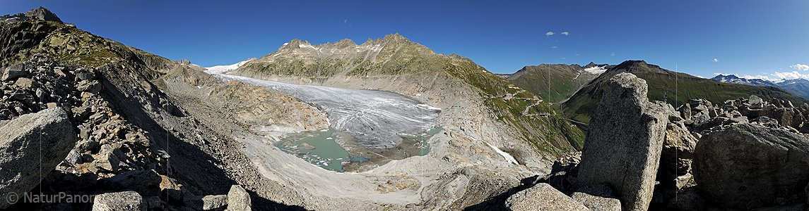 P005521a: Panoramafoto Rhonegletscher von der Westmoräne (Stand 8.2009)