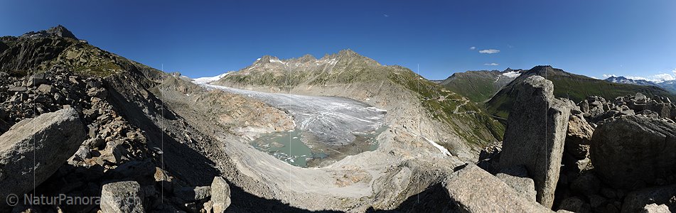 P005522: Grosspanoramabild Alpengletscher mit Gletschersee (Rhonegletscher)