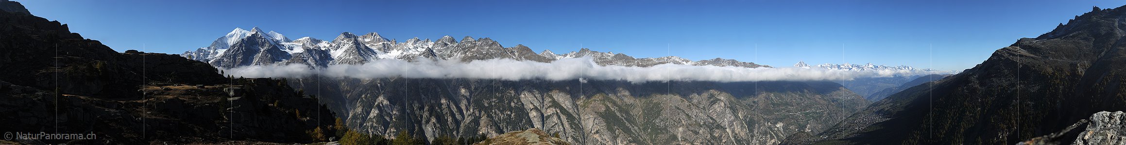 P005746: Grosspanoramabild Weisshorn, Mattertal und Grächen