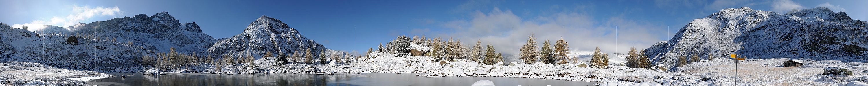 P005774a: Panoramabild Schwarzeis auf Bergsee (Mässersee)
