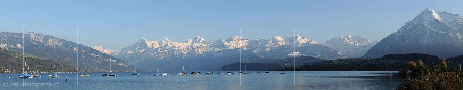 P005781a: Panorama view Autumn evening on Lake Thun