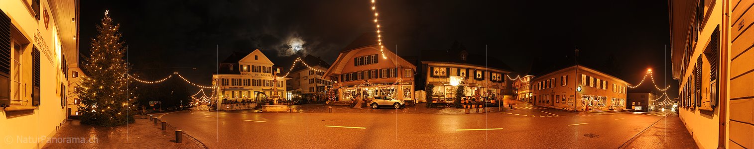 P005953: Panoramabild Weihnachtsbaum und Weihnachtsbeleuchtung