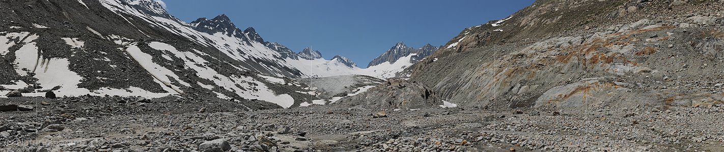 P006273: Panoramabild Gletscherzunge und Gletschervorfeld des Oberaargletschers