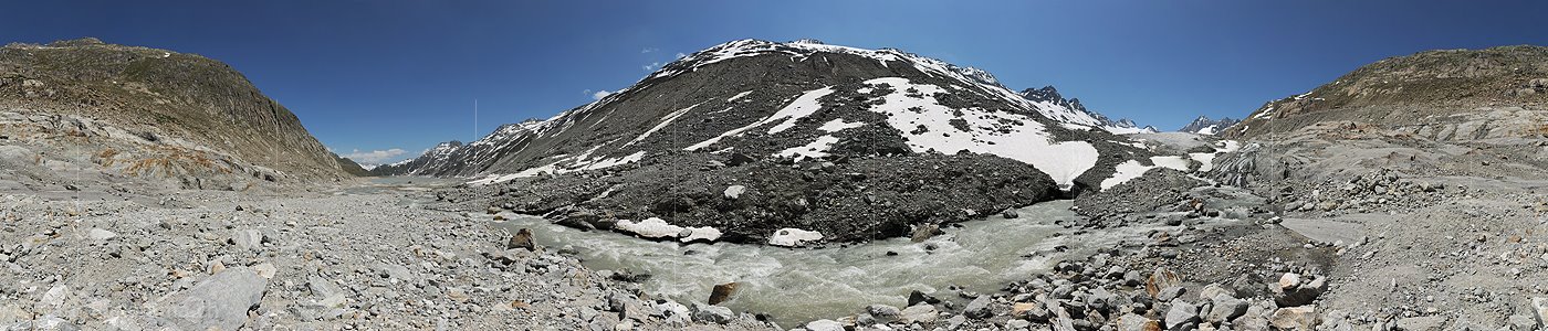 P006274: 360° Panoramabild Gletscherbach und Oberaargletscher (Stand 6.2010)