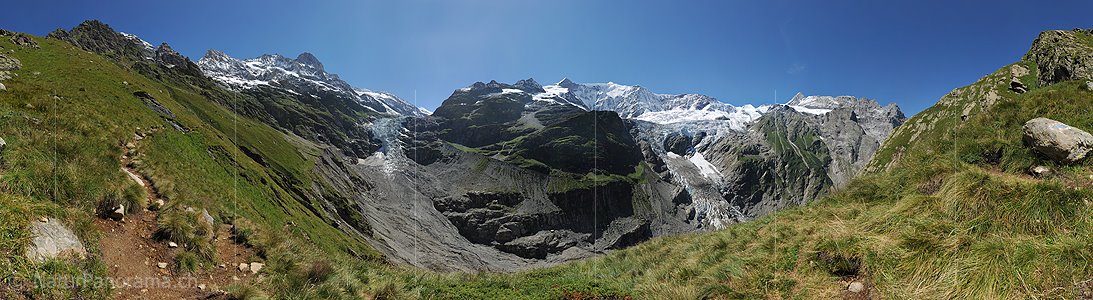 P006591: 360° Panoramafoto Unders Ischmeer und Unterer Grindelwaldgletscher (Stand 8.2010)