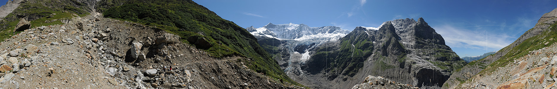 P006595: Panoramabild Murgangrinne Stieregggraben (Unterer Grindelwaldgletscher)