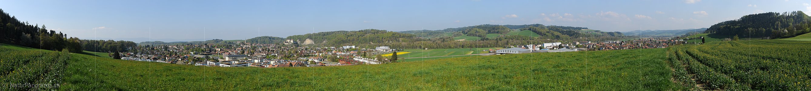 P007421: Panoramabild Oberburg und Burgdorf (Emmental)