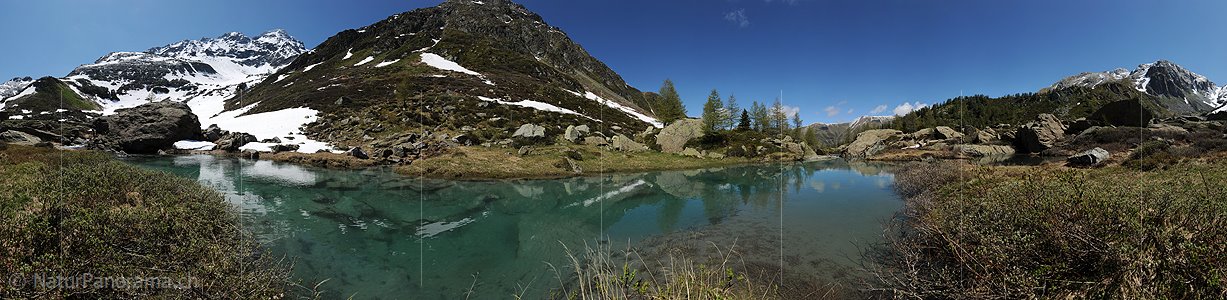 P007636: Panoramabild Wasserbecken in Berglandschaft